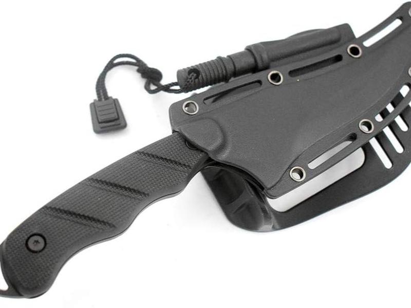 Snake Eye Tactical 9" Skinner Knife with Sharpener and ABS Sheath, EDC, Outdoor Gear, Camping, Hunting (1148-BK)