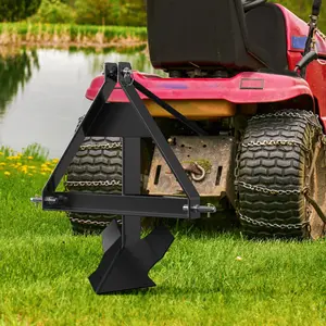 Heavy Duty Middle Buster Plow, Category 1 3-Point Quick Hitch Tractor Attachment, Durable Steel Subsoiler, Perfect for Farmland, Orchard, Greenhouse & Potato Harvesting