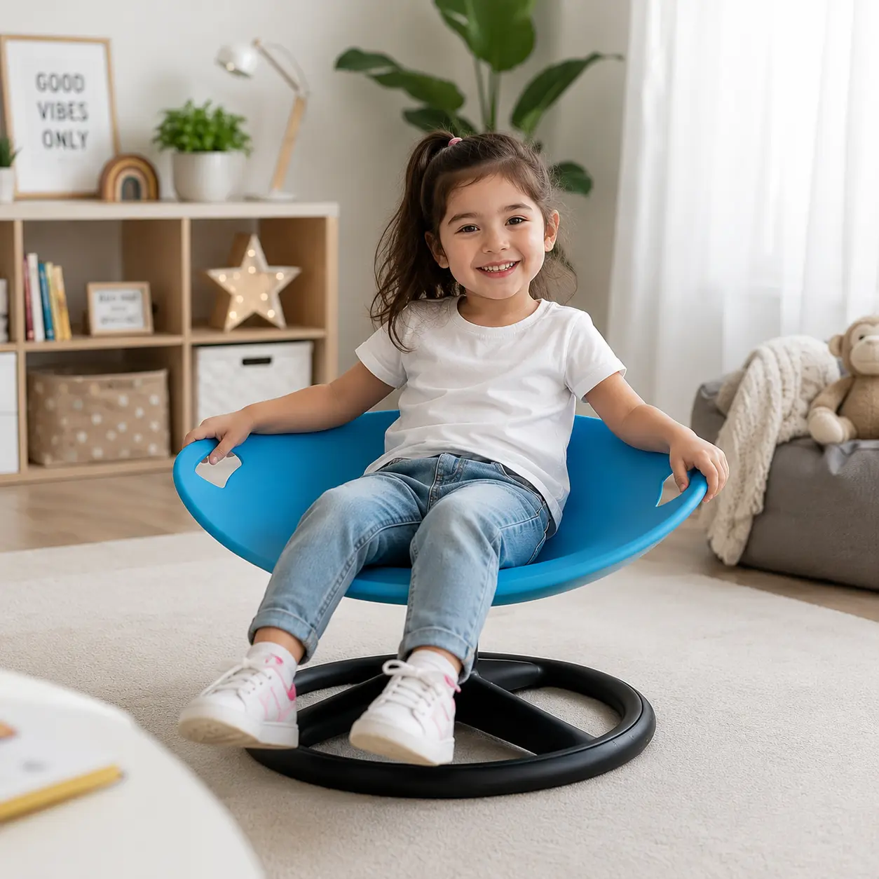 Ergonomic 360° Rotating Egg Chair, Oval Shell Seat with Cushion, Textured Surface & Anti-Slip Base, Comfortable Swivel Chair for Home Office, Study Room & Indoor Use