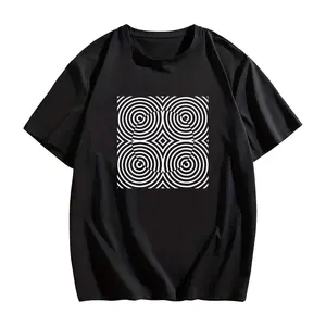 Abstract Geometric Artsy Black and White Optical Illusion T-Shirt