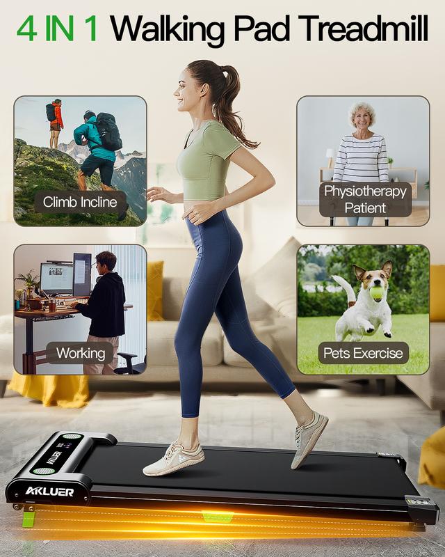 [a weight capacity of up to 330 lbs] Walking Pad with Incline, Under Desk Treadmill for Home, 2.5HP Portable Treadmills with Remote Control, 4 in 1 Incline Treadmill with LED Display