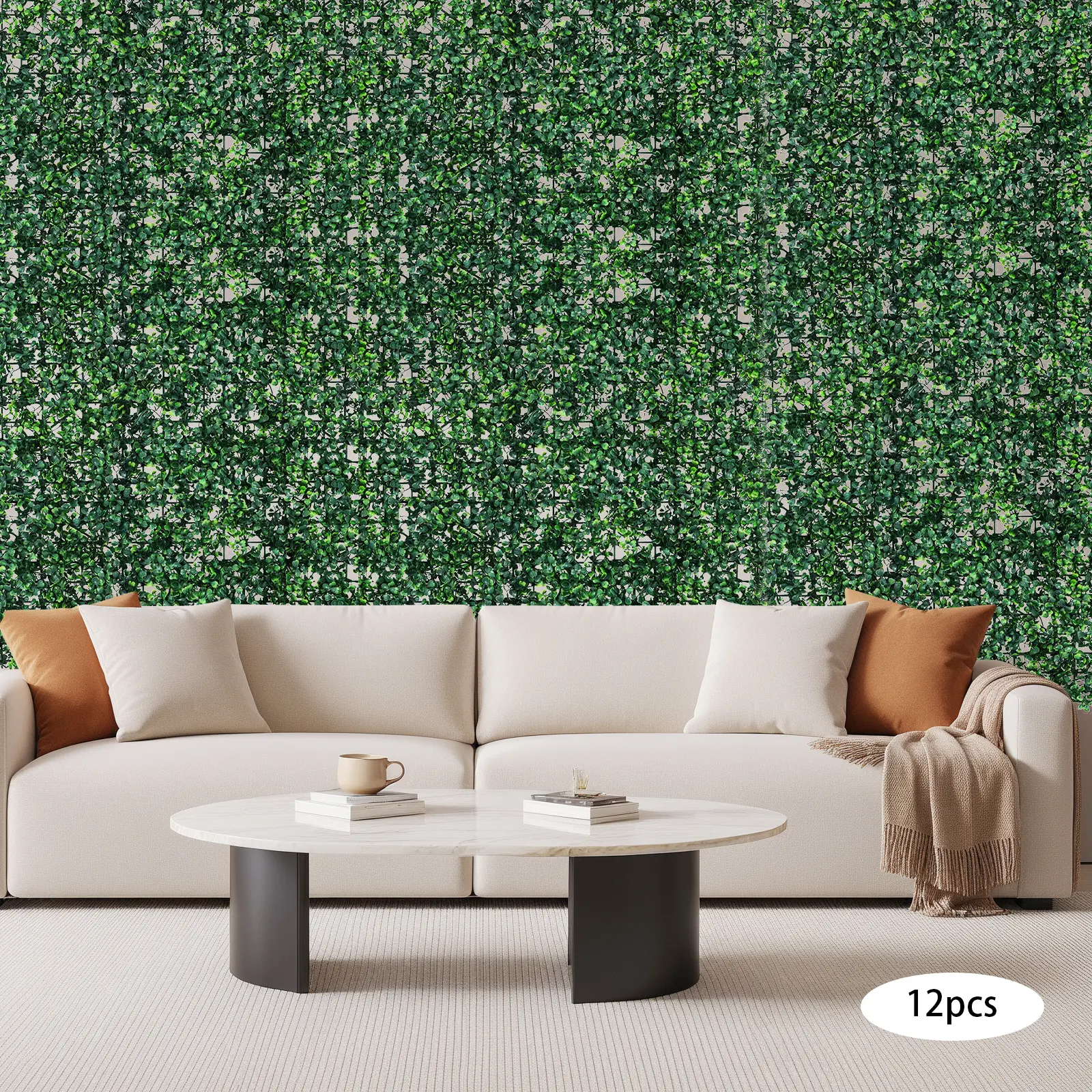 12pcs Artificial Plant Wall Fence Greenery Panel Decor Foliage Hedge Grass Mat 60x40cm