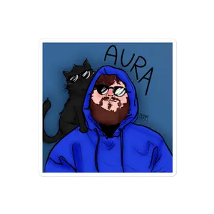 Caseoh & Kitty Aura Custom Bubble-free Stickers - High Opacity Vinyl, Easy Application, Durable