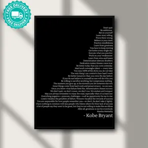 Kobe  Poster, Home Gym Decor, Motivation Wall Art, Motivational Print