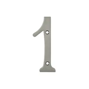 Deltana 4 in. Solid Brass House Numbers - Satin Nickel, Outdoor, Corrosion Resistant, Waterproof Metal Sign for Home Improvement