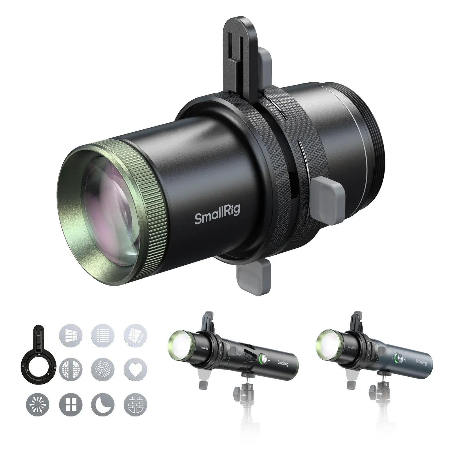 SmallRig SP Air Spotlight for RF 10/20C, 4x Brightness, 36-Degree Beam, 10 Gobos, Focus Function, Magnetic Attachment (includes gobos, rf 10/20c), Magnetic Mount, Aluminum Alloy