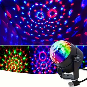 RGB Magic Ball Light Led Ball Lights USB Powered Disco Party Atmosphere Lamp, 7 Colors Adjustable Angle, Home Decor Ktv Wedding Holiday Gift