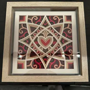 9”x9” Framed Multilayered Mandala Art in Shadow Box - Unique Designs and Colors, Great for Home or Office Decor, Perfect for Gifts - Hanging