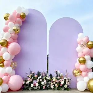 2-Piece Light Purple Wedding Arch Backdrop Covers (31.5*72inch and 47.6*86.6inch), Double-Sided Arch Support Elastic Fabric Covers, Suitable for Dome Arch Frames, Weddings, Birthday Parties, Ceremonies, Shower Decorations, Party Decoration Supplies