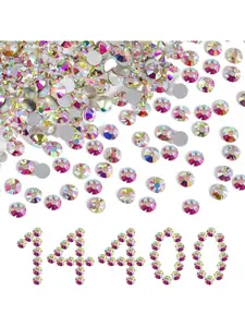 14400PCS AB Flatback Rhinestones Bulk,Crystal Rhinestones for Nails Crafts Clothes DIY Decoration, Crystal AB