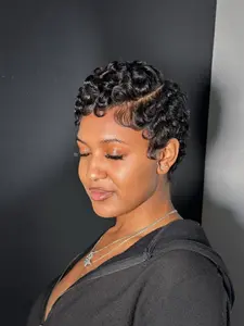 Women's Short Curly Wave Wig, Natural Look Headband Design, Full Mesh Cap, Elegant Daily Wear, Plush Layers Hairpiece, Curly Bob Wigs, Natural Looking Wig