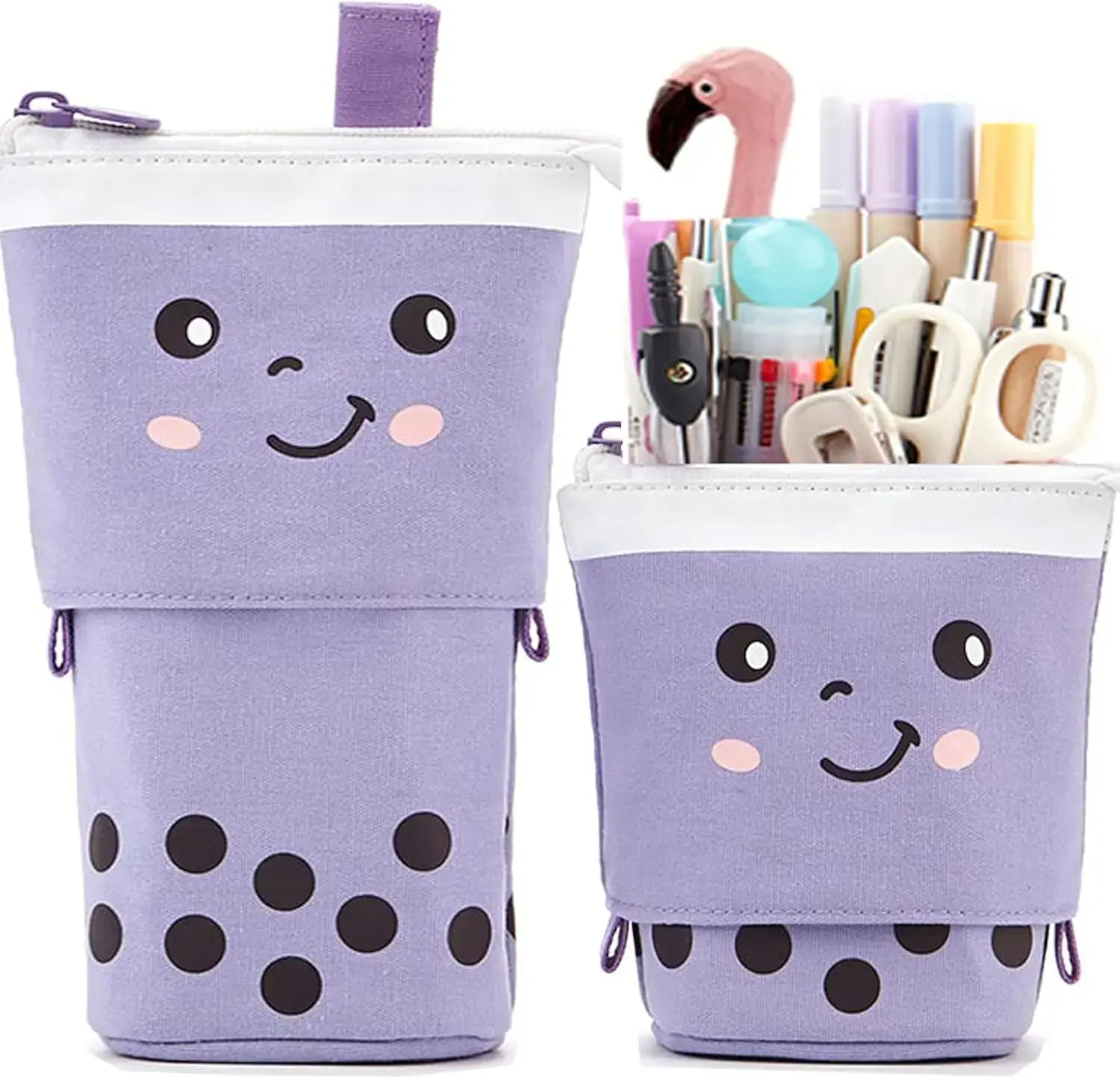 Pencil Bag Pen Holder Pop Up Stationery Case, Stand-up Retractable Transformer Bag Standing Organizer, Great for Christmas Holiday New Year Office Bag