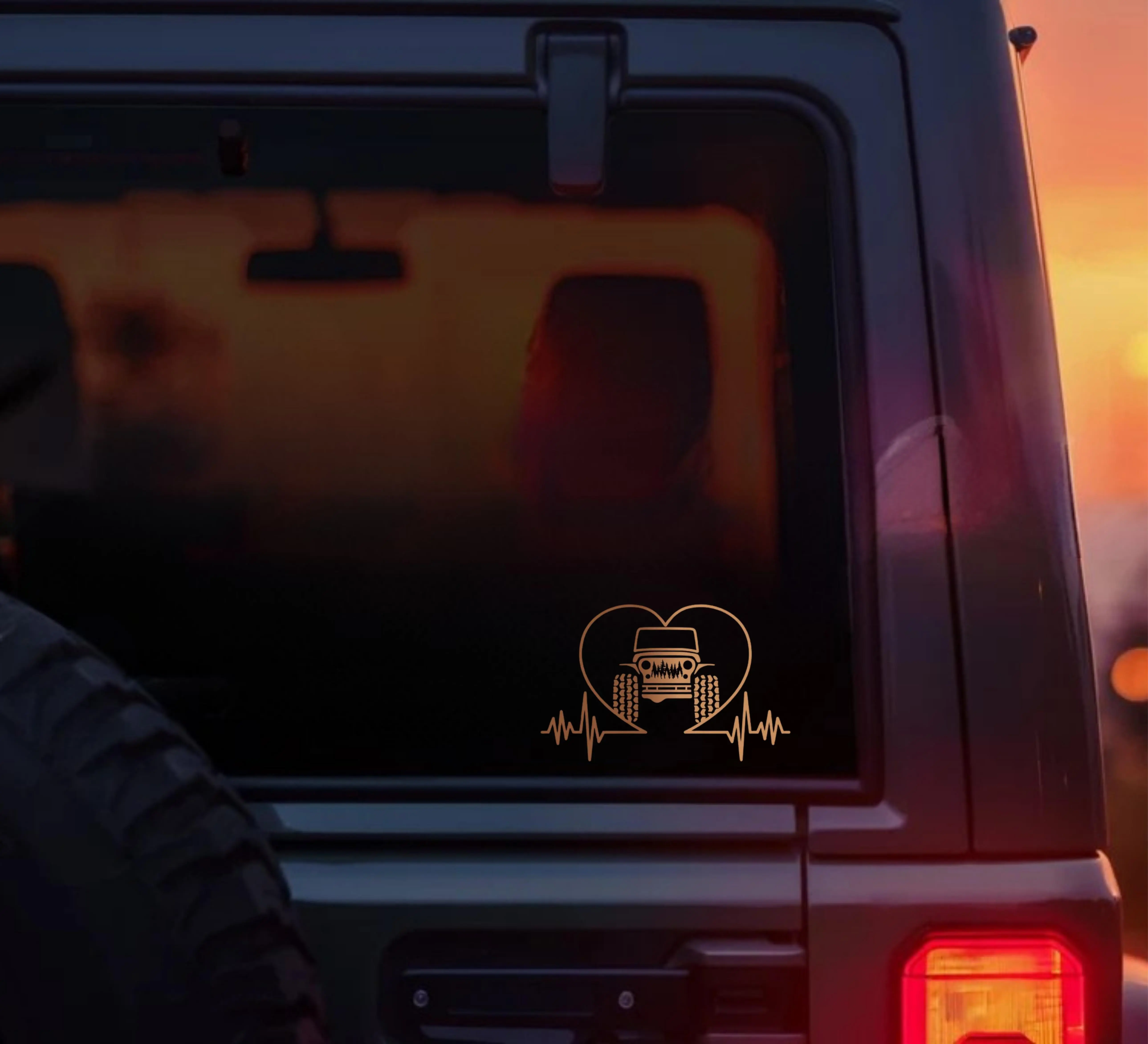 SUV Heart Beep Decal - Universal Vehicle Exterior Decoration, Waterproof Vinyl for Car, Windshield Adornment (As Seen in the Description Above) Truck Stickers