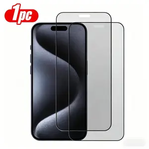 Protector de pantalla de vidrio templado de cobertura total con protección de privacidad, resistente a rayones, fácil de instalar, resistente a huellas, protección a prueba de golpes de grado militar, sin burbujas, duradero, compatible con modelos 14 a 16