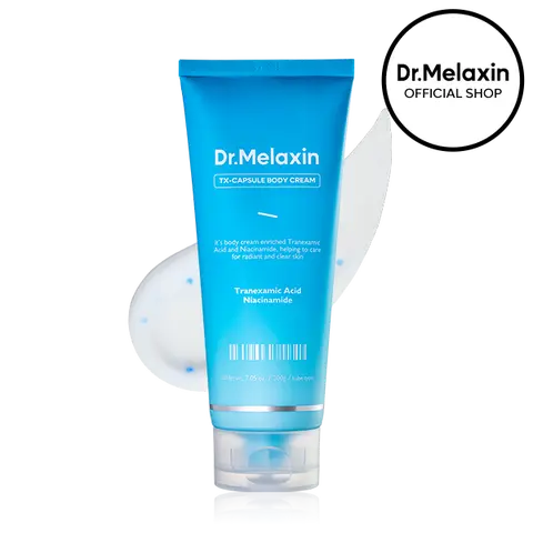[Dr.Melaxin Official] TX Capsule Body Cream – 99% Pure Tranexamic Acid & Niacinamide Capsule for Body Dark Spots, Uneven Skin Tone & Dullness | Soft Burst, Silky Non-Greasy Brightening Body Lotion 200g