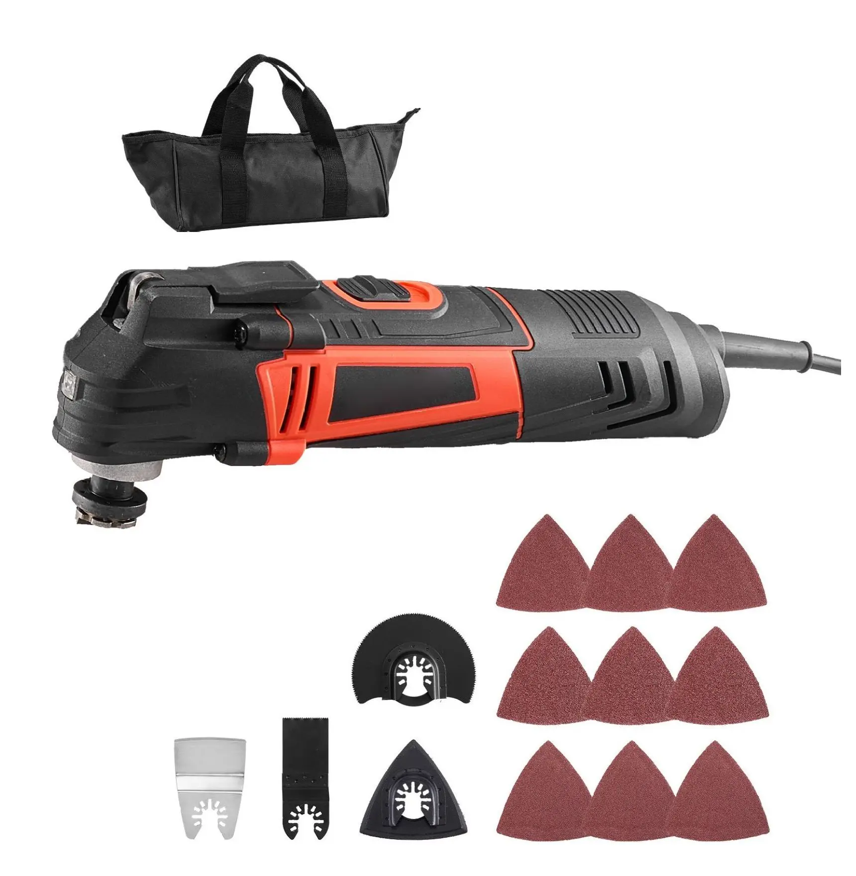 Multitool Oscillating Tool, 4Amp Corded Multi Tool with 6 Speeds, 13PCS Accessories, 3.2 Angle, LED Light - for DIY, Woodworking, Home Improvement by VEVOR