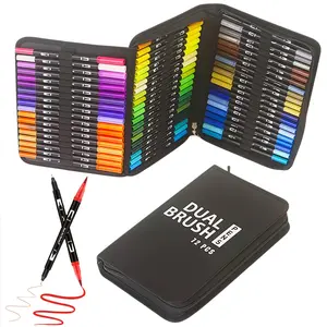 72 Color Dual Tip Marker Set, Marker Pen Set, 72 Pieces with Storage Box, Art Markers for Coloring Books, Journals, Planning, DIY Crafts