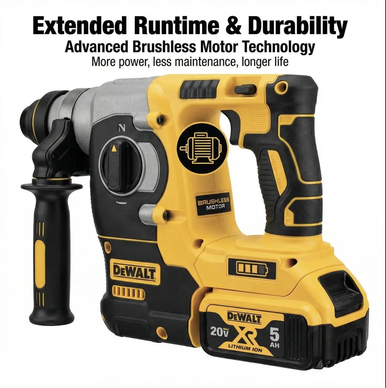 DEWALT DCH273 Rotary Percussion Drill 18V/20V MAX SDS Brushless 1 Inch PLUS L-shaped Woodworking Impact Drill lithium-ion cordless fuel m12