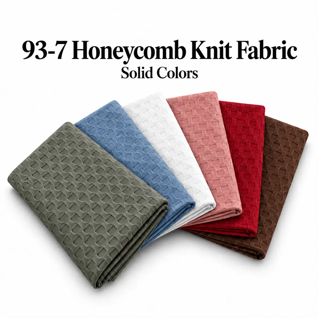 Honeycomb Jacquard Knit Fabric by the Yard, Solid Colors, Textured 4-Way Stretch 270 GSM Poly-Spandex, Moisture-Wicking for Activewear & Modern Home Decor