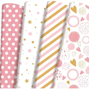 Birthday Wrapping Paper Folded for Girls, Women, ,  Wrapping Paper,   Wrap for Birthday, Valentines, Christmas, Wedding,  Shower, Pre-cut 12 Sheets Each 20"X 29"