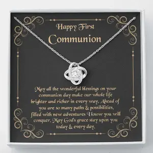 Daughter Necklace, Holy Communion Gift, First Communion Gift Girl, Communion Gift For Daughter, First Communion Necklace, Jewelry Message Card, Necklace Gifts For Birthday, Anniversary, Christmas Day, Thanksgiving