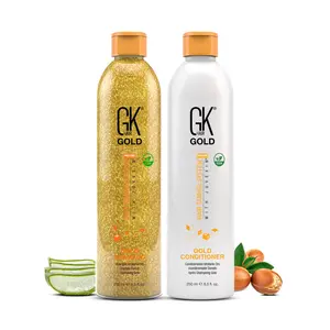 GK Hair Gold Shampoo and Conditioner for Dry, Damage, and Frizzy Hair - Hydrating Formula for Everyday Use