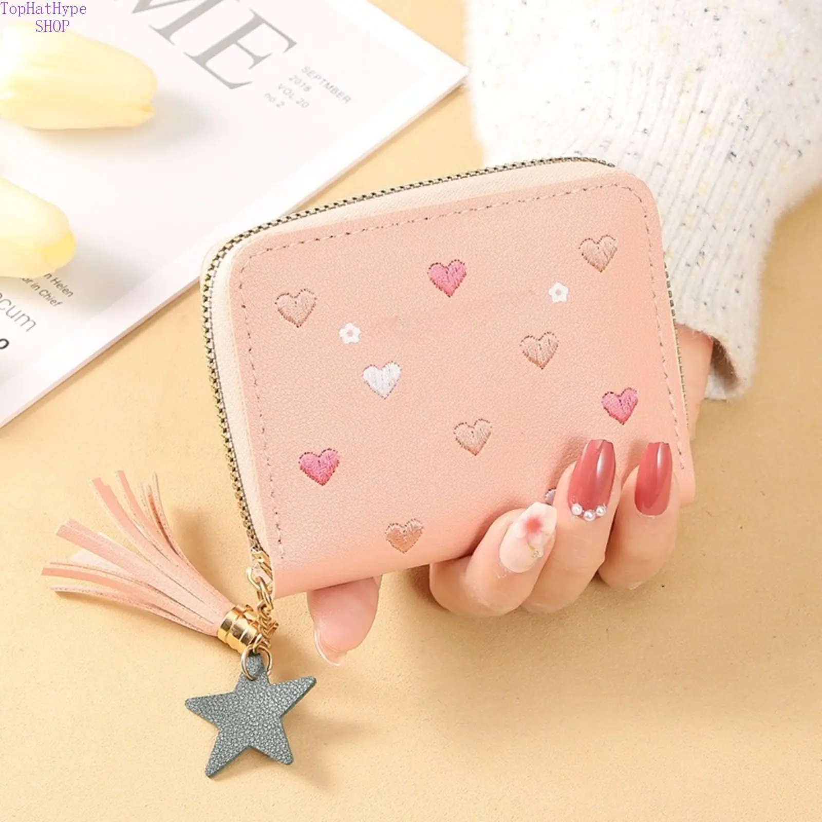 Women's 2026 New Japanese-Korean Style Cute Zipper Short Leather Wallet, Multi-Functional Folding Purse with Multiple Card Slots, Coin Pocket, Compact Lightweight Design for Daily Use, Shopping (Wallets for Women), Cute Zipper Wallet