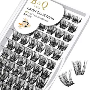Lash Clusters B05 D Curl 8-16mm DIY Eyelash Extensions 72 Clusters Lashes  LASH Fluffy Individual Lashes Cluster DIY at Home (B05,8-16MIX)
