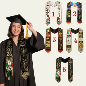 Custom Name & School Stole Personalized Mexican Graduation Sash, Mexican Flag Graduation Sash, Mexico Stole, Mexican Graduation Stole 2026,