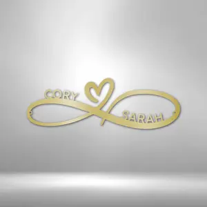 Infinity Couples Monogram - Steel metal Sign