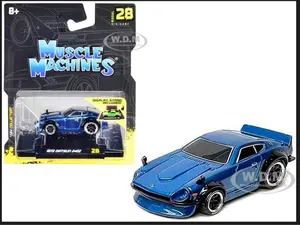 1972 Datsun 240Z Blue Metallic 1/64 Diecast Model Car by Muscle Machines