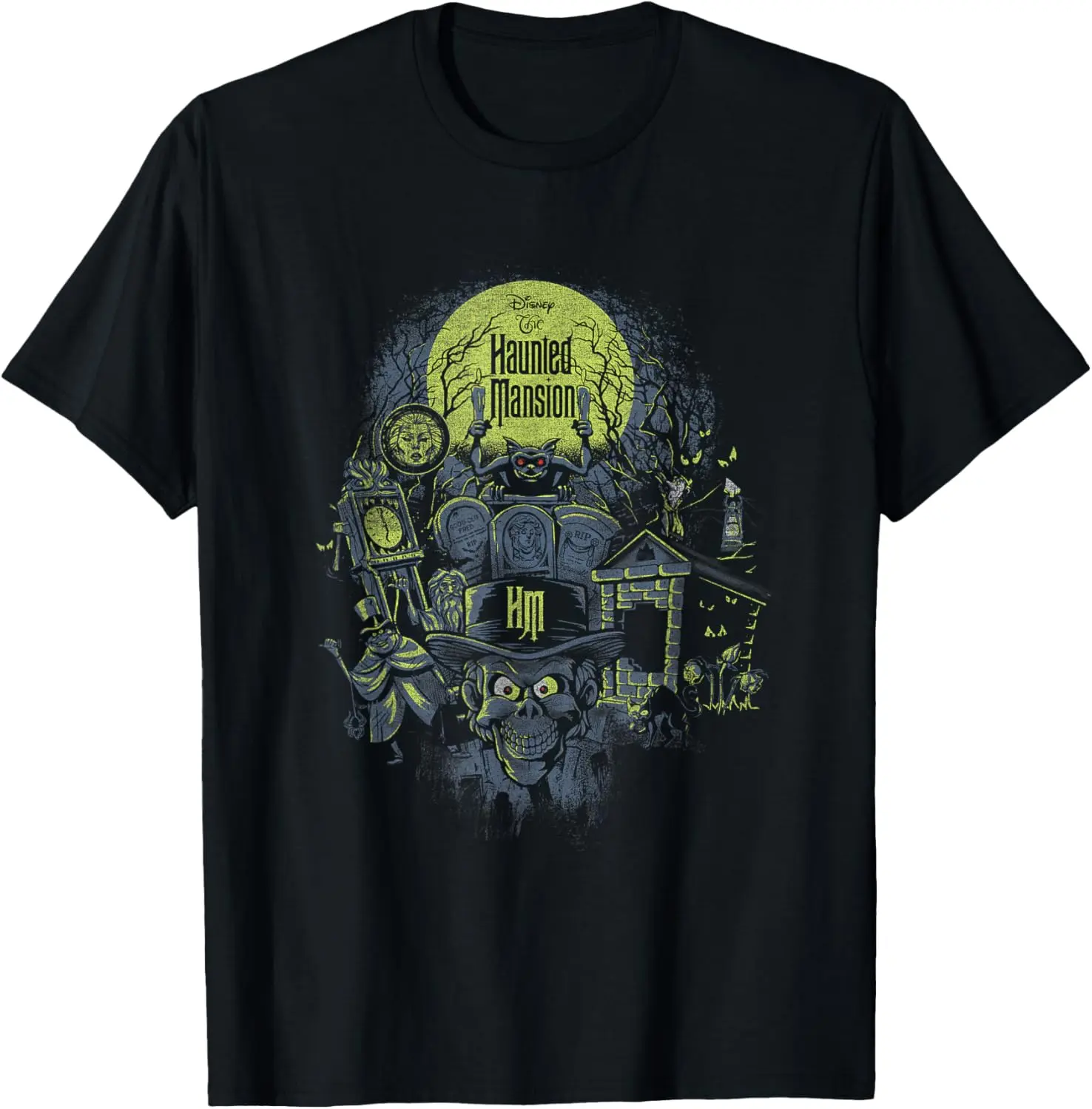 100% Cotton Unisex The Haunted Mansion Halloween Haunted Montage Retro Poster T-Shirt