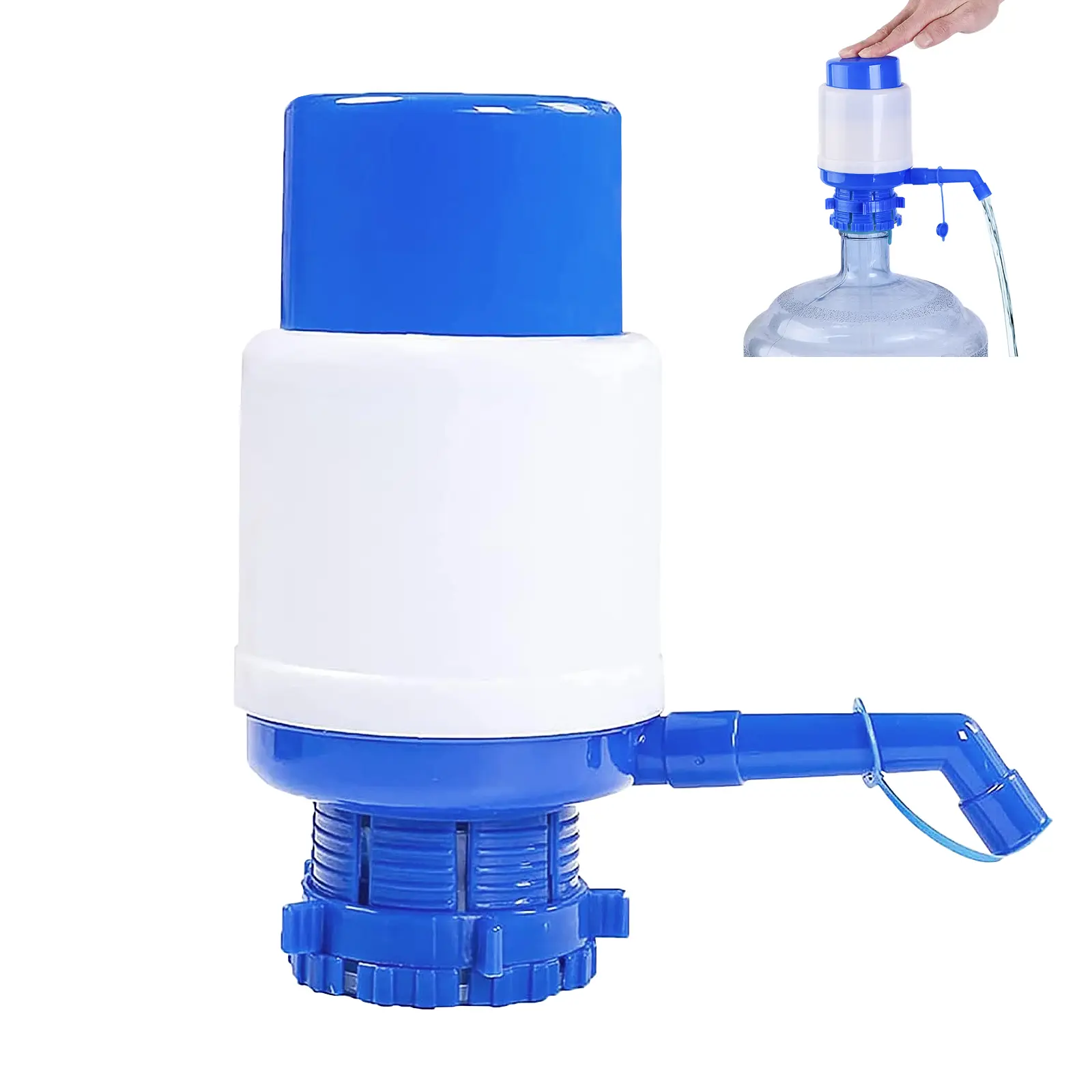 5 Gal Manual Pump Bottled Water Dispenser - Polypropylene, Easy-Install, Easy-to-Use, Lightweight, Compact, Small Footprint Home & Party Supplies Tool for All Ages (Default Option)