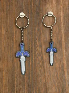 LyghtForge Creations Master Sword Pixel Art Keychain Retro Zelda Ocarina of Time Design 3D-Printed PLA+ Handmade for Gamers Collectors and Retro Gaming Fans