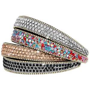 4-Pack Rhinestone Headbands for Women – Fashion Glitter Sparkly Diamond Headbands, Floral Hair Accessories for Girls, Back-to-School & Prom Hair Accessories, Birthday Gifts for Women & Girls (Silver, Coffee, Black, Mixed Colors)