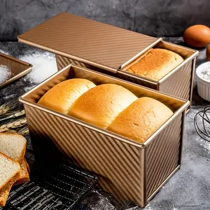 Covered Bread Mold, Rectangular Stainless Steel, Suitable for Kitchen Baking Home Restaurant Bakery, Can Be Used for Toast Meat Patties Sandwiches, 1 pc