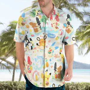 Hawaiian Shirt, Tropical Summer Shirt, Pastel Beach Party Kawaii Hawaiian Shirt, Anime Hawaiian Shirt for Fans #alohashirt #hawaiianshirt #tropicalvibes #summeroutfit #beachwear #viraloutfit