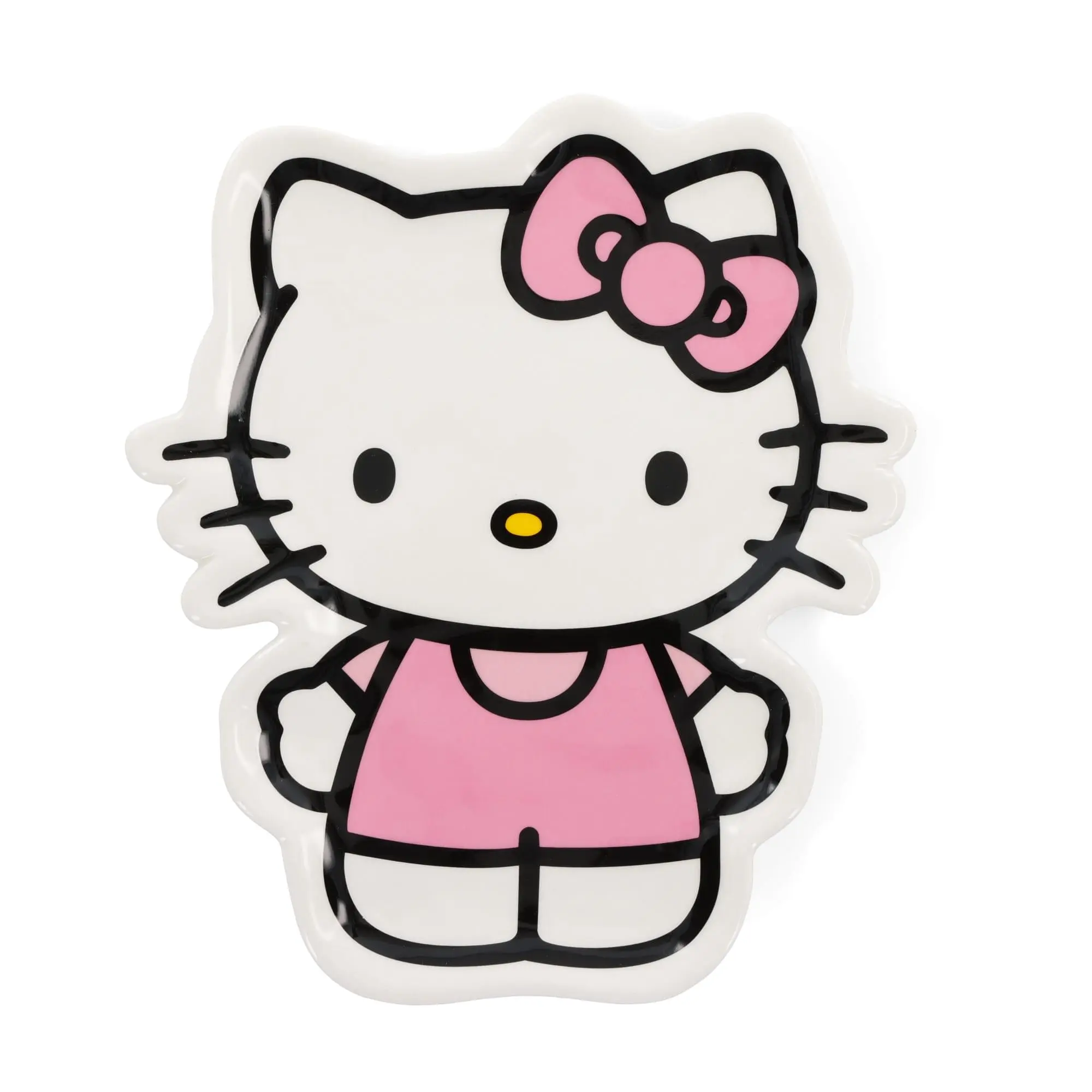 Sanrio Hello Kitty Pink Outfit Sculpted Ceramic Trinket Tray Dish - Kitchenware Plate, Fun and Functional for House Indoor Use