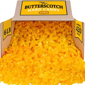 A Great Surprise Butterscotch Hard Candy - 6 Pounds - Individually Wrapped Butter Scotch Buttons Candies - Bulk Yellow Treats for Candy Buffet