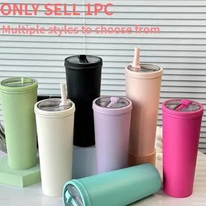 24oz Leak-Proof Stainless Steel Reusable Vacuum Insulated Water Bottle, Minimalist Design With Foldable Straw Lid, Suitable For Hot/Cold Drinks