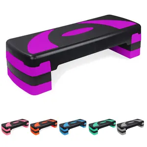 Exercise Workout Aerobic Step Platform Trainer, 31" Aerobic Stepper with 4"-6"-8" Adjustable Height Risers，for Home Gym Cardio Strength & Training