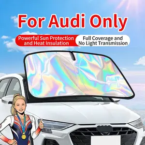 Audi Car Sun Visor Front Windshield Shade Umbrella, Car Windshield Sunshade, Laser Etched UV Protection, Heat Insulation, Fits Audi Q3 Q5 Q7 Q8 A3 A4 A5 A6 A7