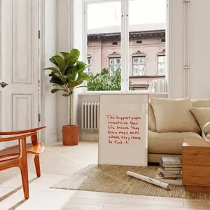 1pc Frameless Red Handwritten Motivational Quote Print - Vintage Style Positive Affirmation Wall Art For Home Office Classroom Bedroom Dorm, Inspirational Room Decor Poster & Best Gift Choice