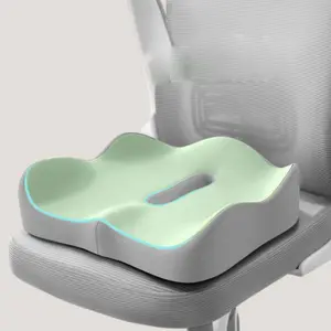 Office Lumbar Support Cushion - Coccyx Relief Seat Pad for Long Sitting, Memory Foam Hip Pillow, Breathable 2-in-1 Chair Cushion