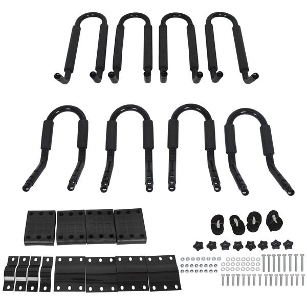 2 pairs Canoe Boat Kayak Roof Rack Car SUV Truck Top Mount Carrier J Cross Bar