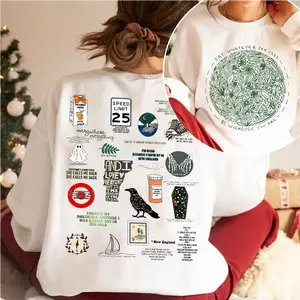 Vintage Stick Season Noah Kahnn Lycrics Sticker Both Site Sweatshirt, Country Music, Stick Season Tour 2024 Sweatshirt Hoodie T Shirt