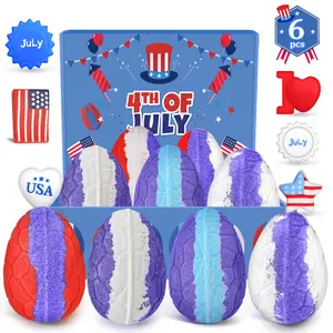 6pcs 4th of July Memory day Gifts Bath Bombs, Patriotic Bath Bombs Red White and Blue Colors, Organic Bath Bombs Surprise Toys, Independence Day Party Favors, Holiday Gifts Boys Girls, Summer Body Care gifts for girl adults Comfort tween gifts graduation