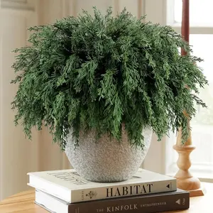 N&T NIETING 16PCS Faux Cedar Stems Artificial Norfolk Pine Branches, Fake Pine Stems Cedar Leaves Realistic Christmas Greenery Picks for Vases DIY Garland Xmas Tree Wreaths Home Table Decor