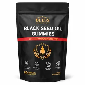 Bless Labs Black Seed Oil Gummy Vitamin Sugar Free Strawberry Flavor 90 Gummies for Hair Growth Gut Support Joint Comfort Halal - Comprehensive Health Supplement