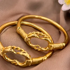 24K gold plated bangle set. PMB2. Sz 2.3